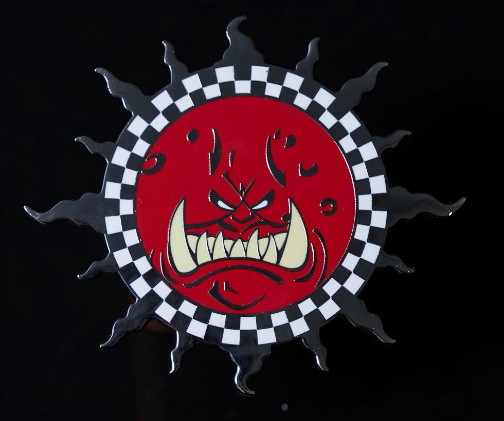 Evil Sunz Clan Car Emblem – Red Means Fast, Loud Means Victory!