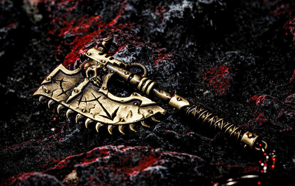 Chaos Chainsaw Keychain - Warhammer 40K Inspired