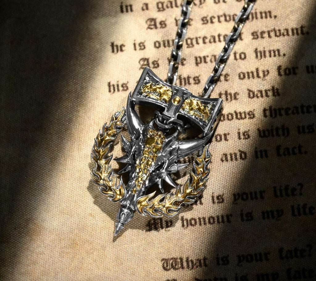 Fire Lizard Pendant Necklace - Warhammer 40K Inspired