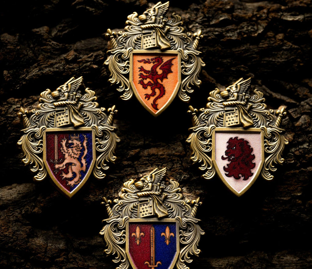 Order of the Argent Shroud Knight's Shield Brooch - Warhammer 40K Inspired