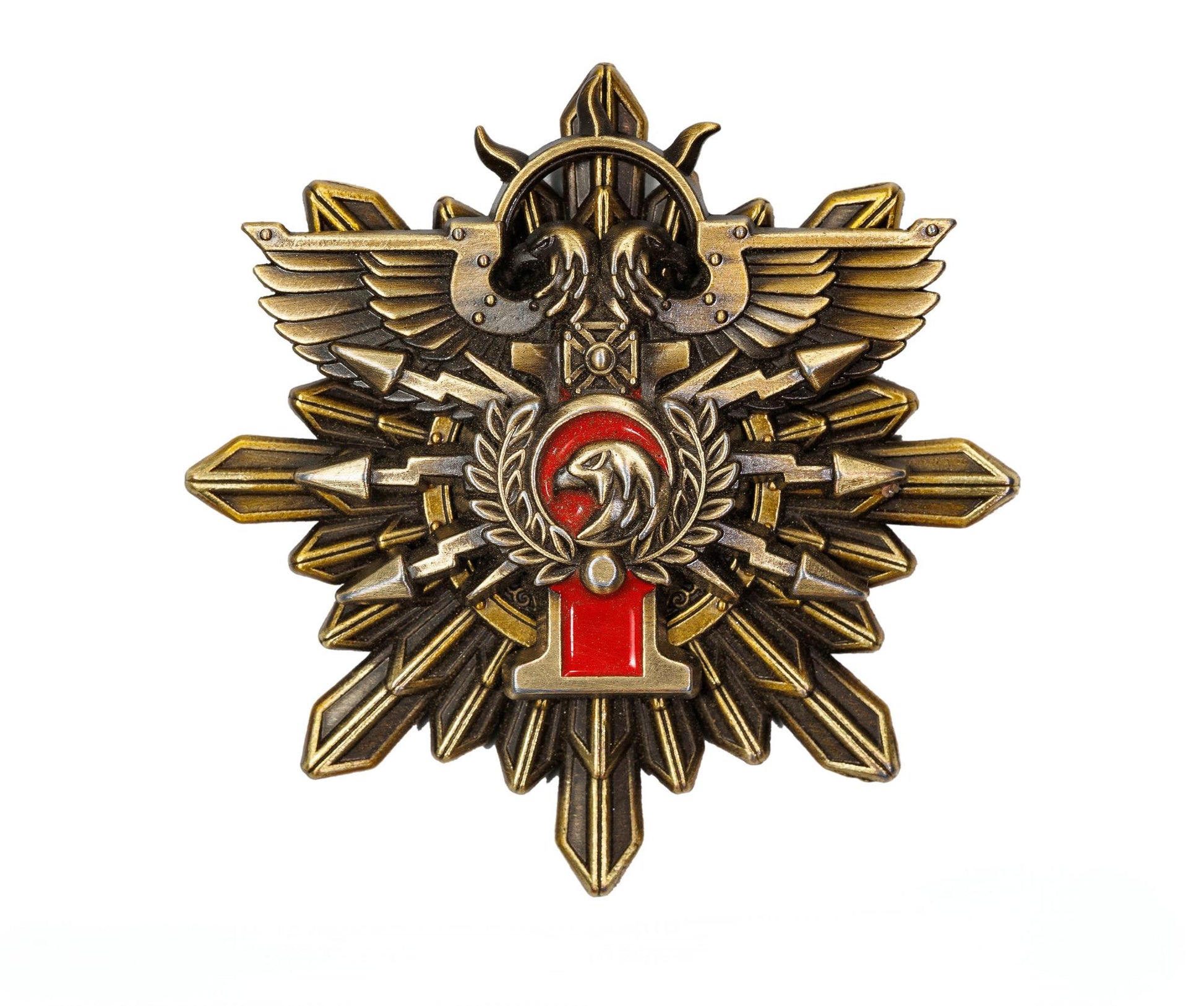 Warhammer 40K Enamel Pin-Adeptus Custodes Bodyguards Badge | Gold Plated Brooch | Astra Miliitarum Fan Gift | Gothic Sci-Fi Pin | 40K Merch