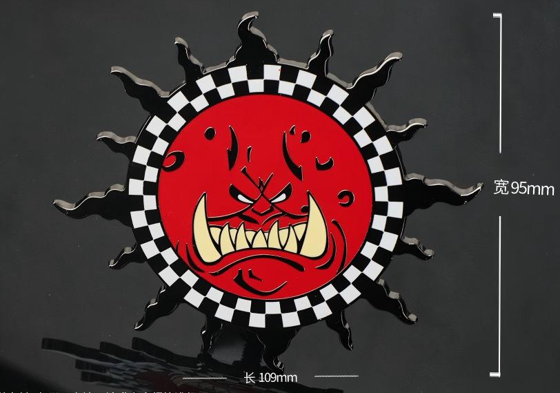 Evil Sunz Clan Car Emblem – Red Means Fast, Loud Means Victory!