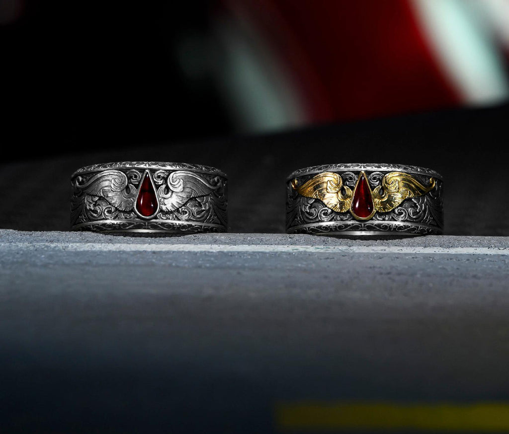 Blood Angels Heraldic Ring – A Warhammer-Inspired Ring of Glory and Sacrifice