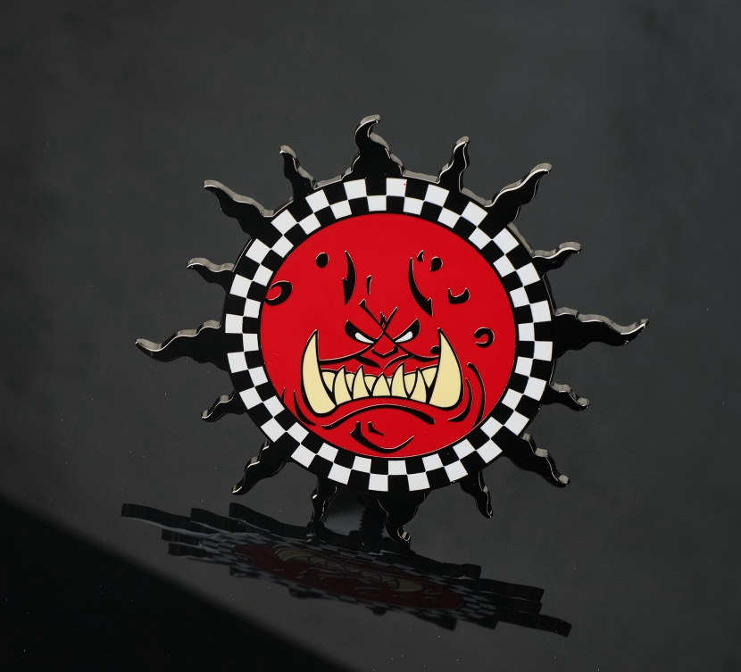 Evil Sunz Clan Car Emblem – Red Means Fast, Loud Means Victory!