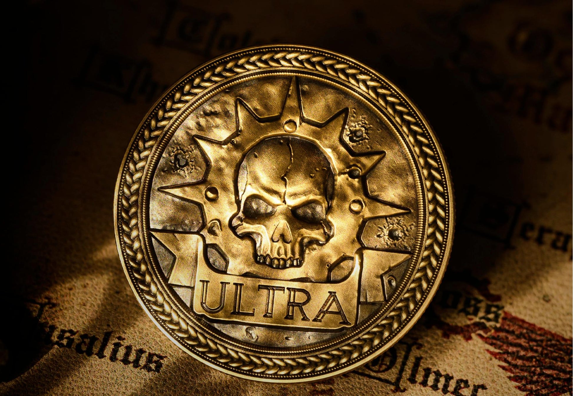 Warhammer 40K Space Marine Commemorative Coin – Captain Titus Exclusive Token, Fan-Made Collectible, Embossed Copper Medallion