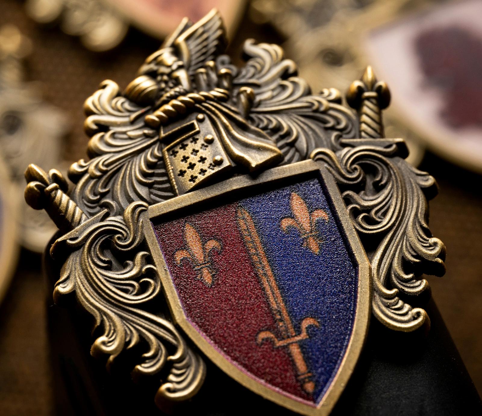 Order of the Argent Shroud Knight's Shield Brooch - Warhammer 40K Inspired