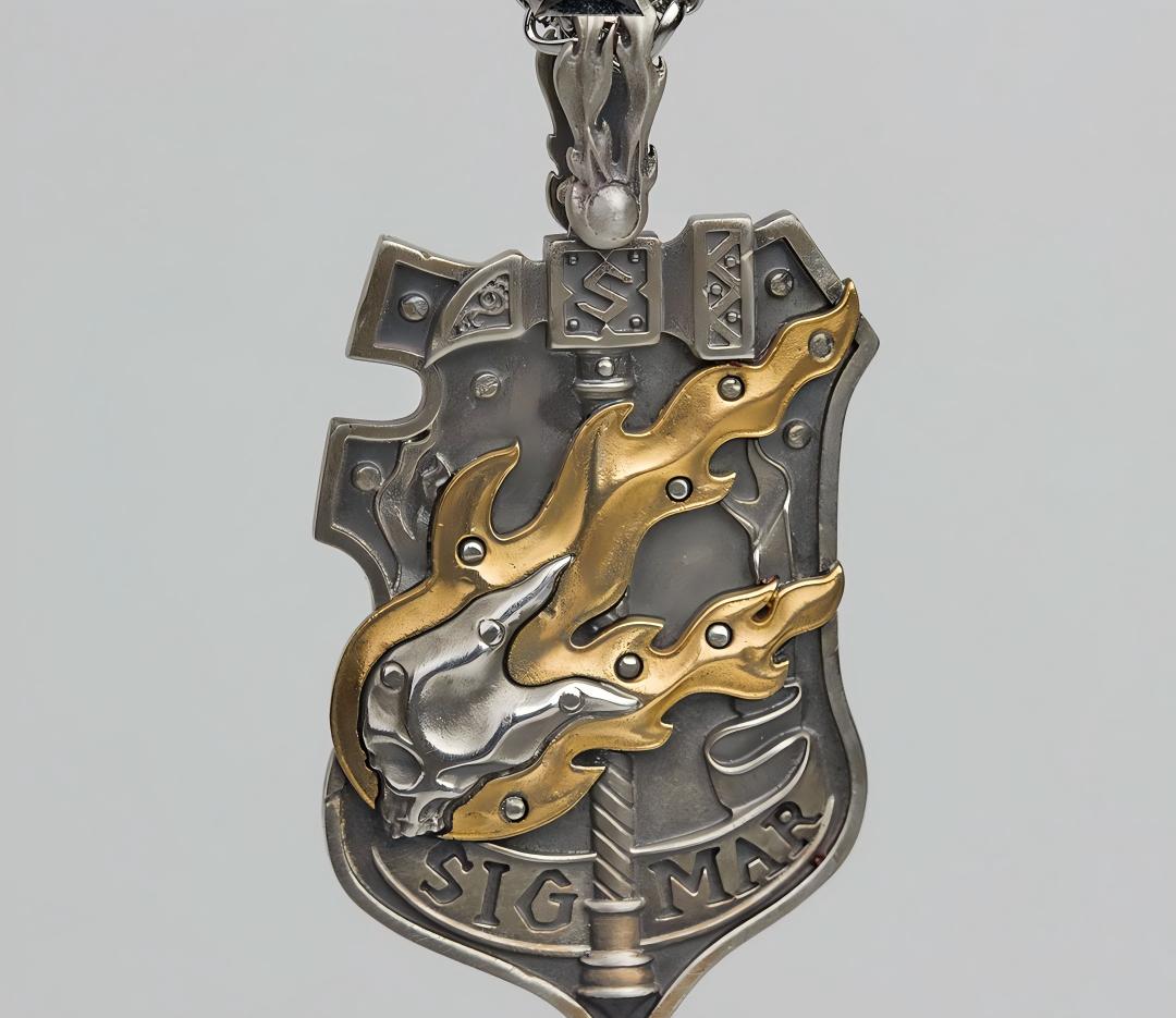 Sigmar’s Sacred Seal Pendant – Emblem of Thunder & Judgment