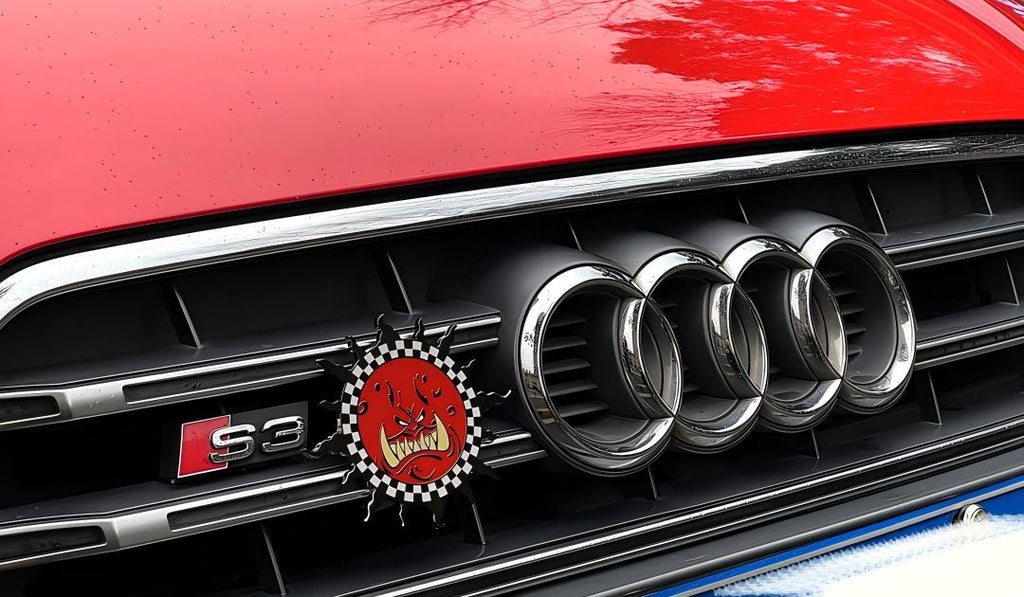 Evil Sunz Clan Car Emblem – Red Means Fast, Loud Means Victory!