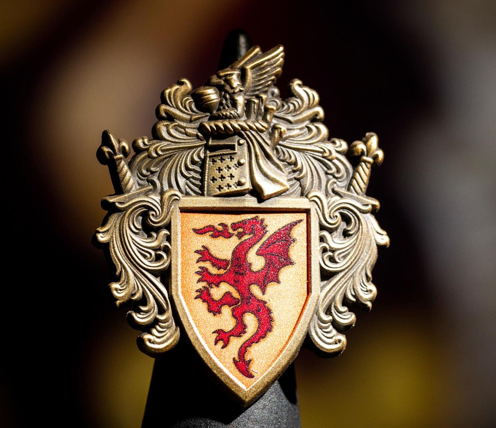 Order of the Argent Shroud Knight's Shield Brooch - Warhammer 40K Inspired