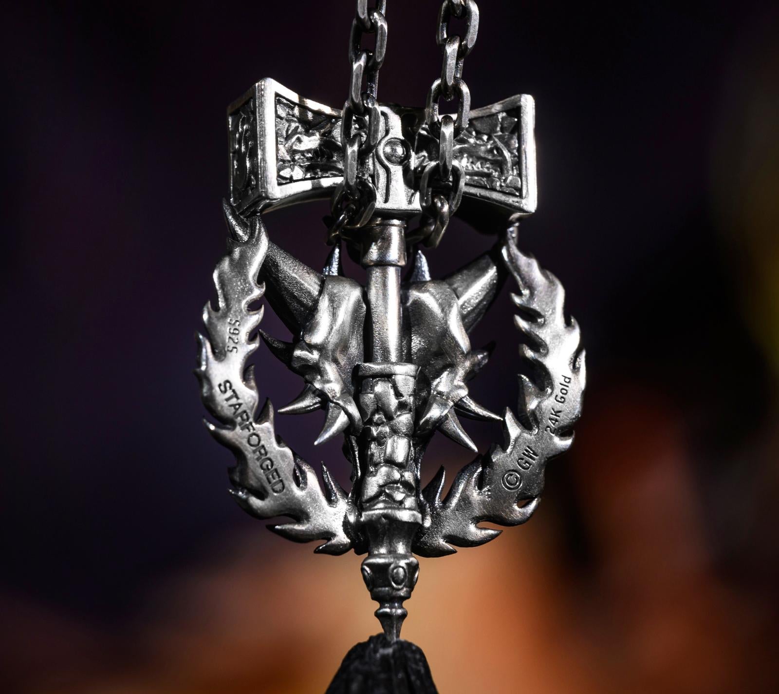 Fire Lizard Pendant Necklace - Warhammer 40K Inspired