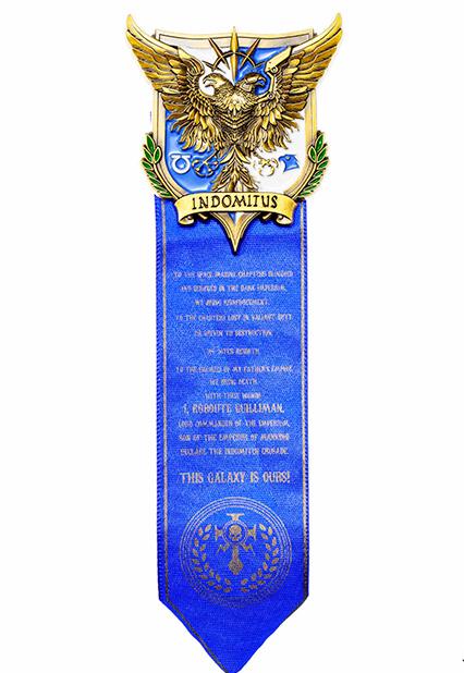 Warhammer 40K-Inspired Unyielding Crusade Honor Badge – Imperial Eagle Ribbon Pin for Loyalist Collectors & Tabletop Fans