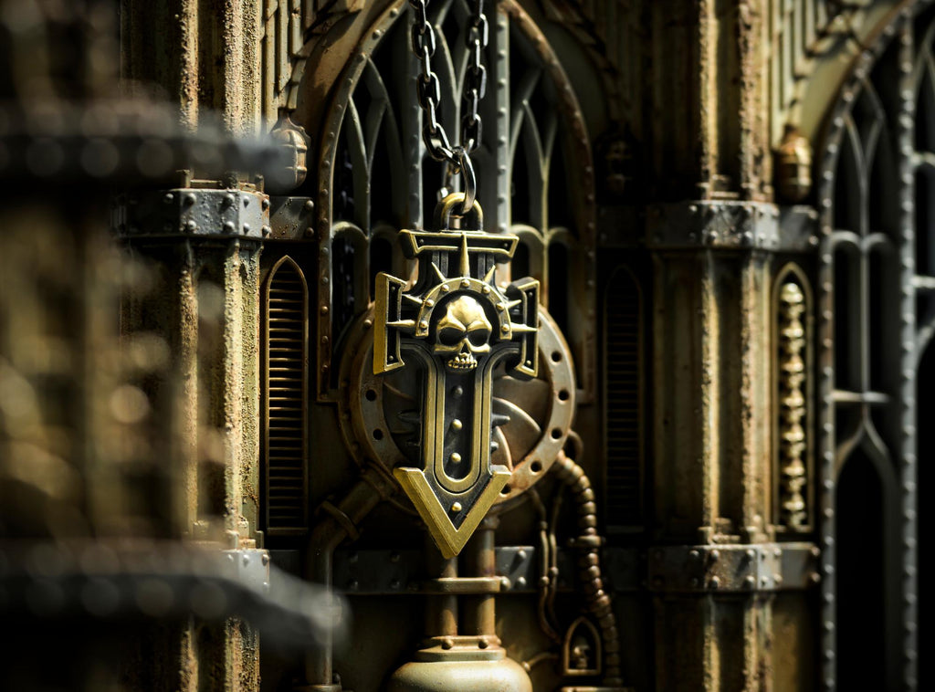 Warhammer 40K Indomitus Crusade Honour Relic – Inquisitorial Skull Cross Pendant / Keychain