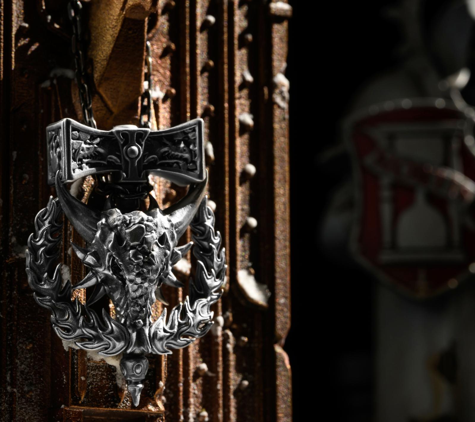 Fire Lizard Pendant Necklace - Warhammer 40K Inspired