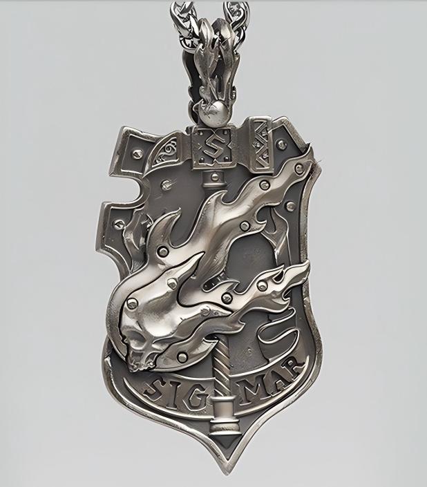 Sigmar’s Sacred Seal Pendant – Emblem of Thunder & Judgment