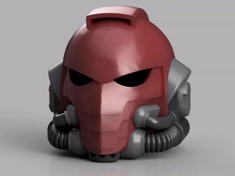 Iron Wrath Tactical Helm – Warhammer 40K Inspired Red Armor Helmet