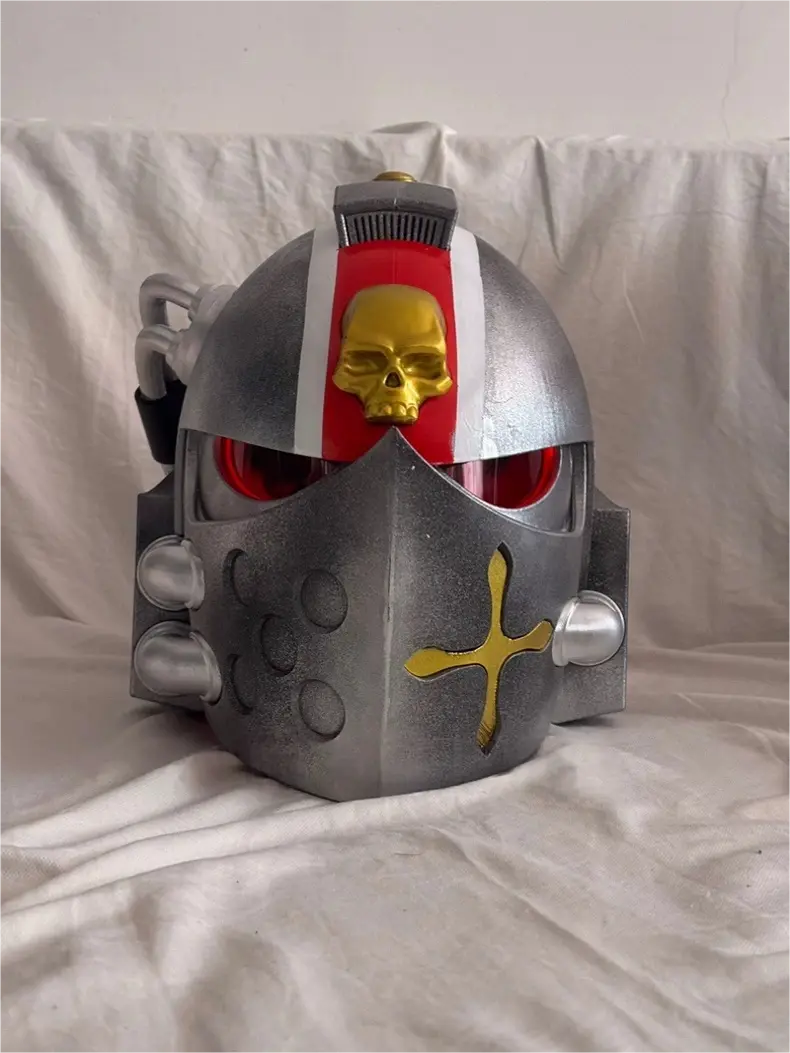 Grey Knight Purity Helm – Warhammer-Inspired Silver Battle Helmet