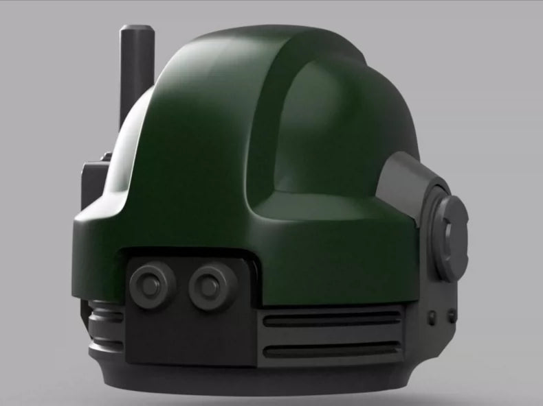 Warhammer 40K-Inspired "Dark Herald" Tactical Helmet – Green Winged Sword Cosplay Prop