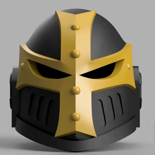 Crusader Judicator Helm – Golden Cross Faceplate War Relic Replica