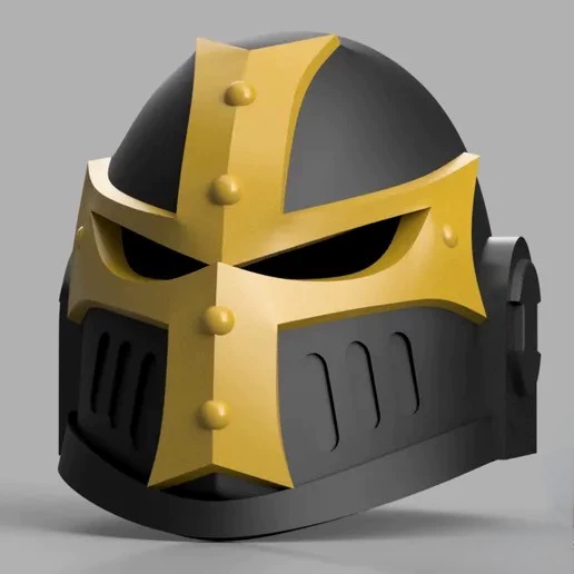 Crusader Judicator Helm – Golden Cross Faceplate War Relic Replica