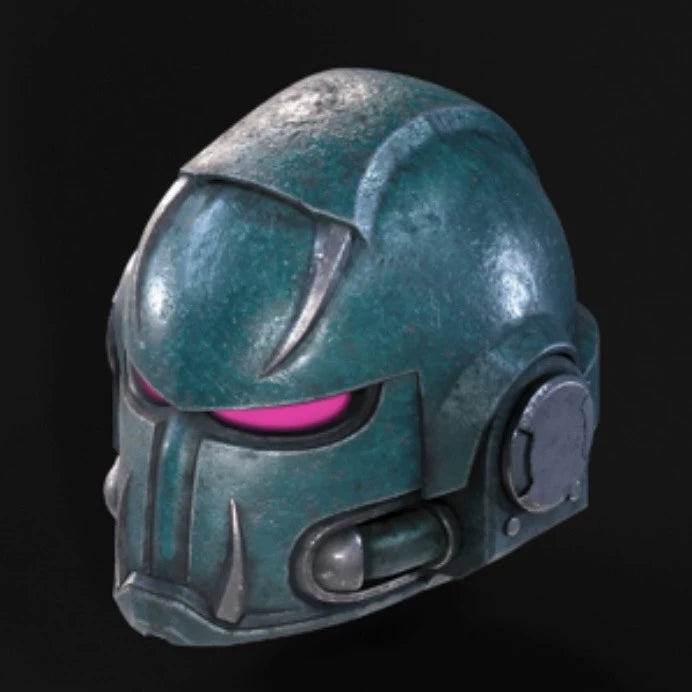 Warhammer 40K Inspired Chaos Tech Marine Helmet – Grimdark Sci-Fi Armor Cosplay Prop