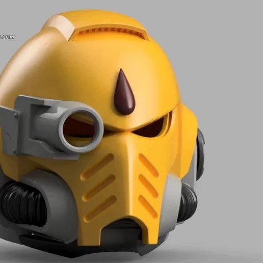 Solar Bastion Helm – Siege Specialist Yellow Tactical Helmet Inspired by Warhammer