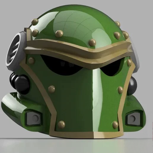 Warhammer-Inspired Green Siege-Class Helm – Heavy Armor Collectible Display Piece