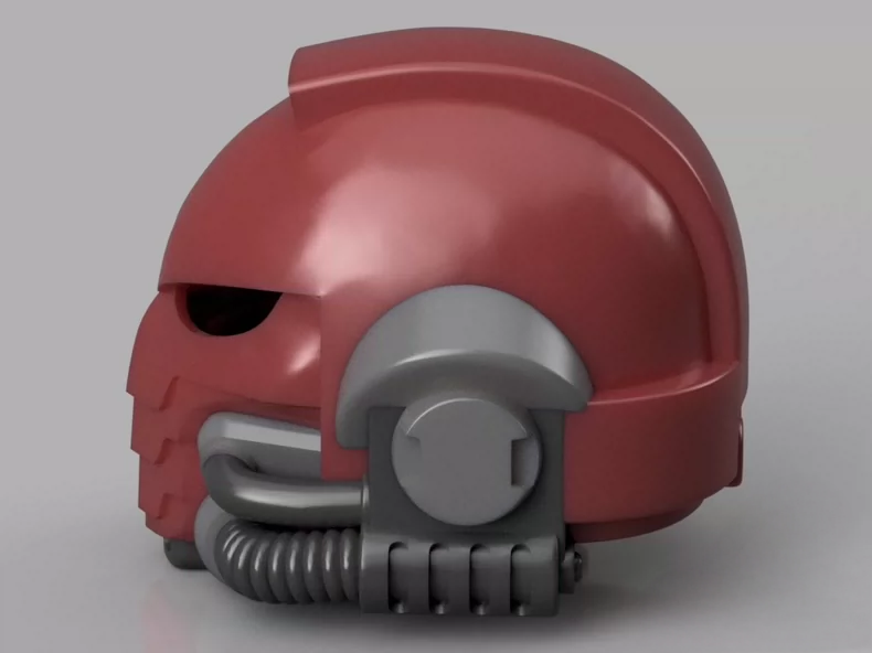 Iron Wrath Tactical Helm – Warhammer 40K Inspired Red Armor Helmet