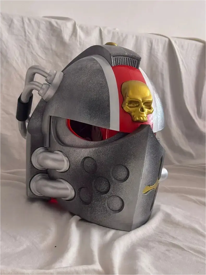 Grey Knight Purity Helm – Warhammer-Inspired Silver Battle Helmet