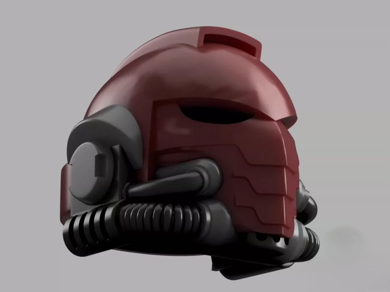 Iron Wrath Tactical Helm – Warhammer 40K Inspired Red Armor Helmet