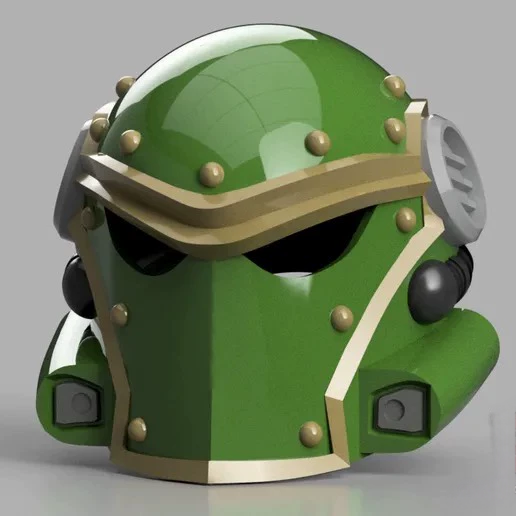 Warhammer-Inspired Green Siege-Class Helm – Heavy Armor Collectible Display Piece