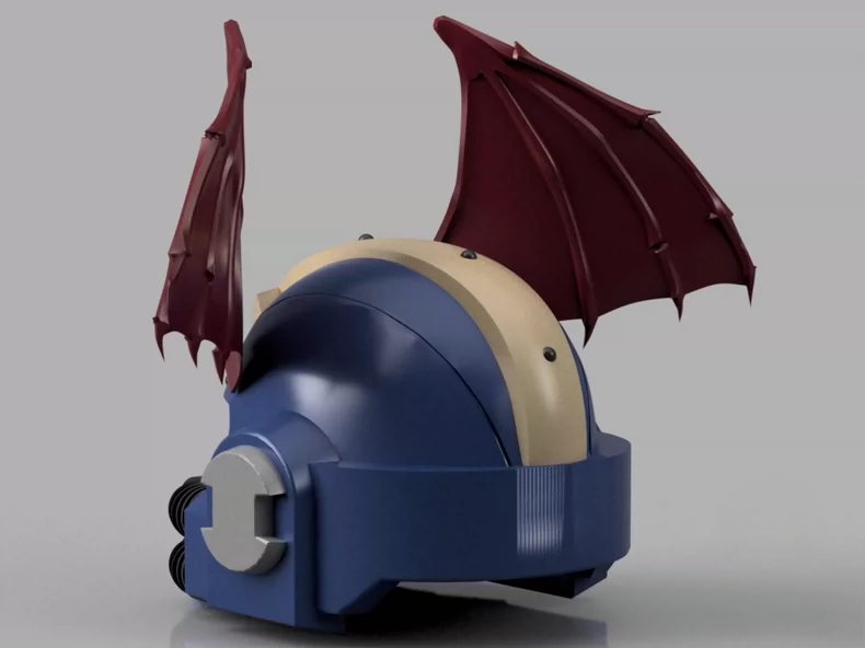 Chaos Batwing Helm – Warhammer 40K Inspired Daemonic Warrior Helmet Display Piece