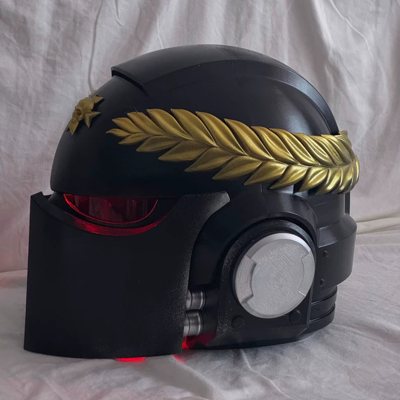Black Templar Crusader Helmet – Warhammer 40K Inspired Gothic Armor Cosplay Helm