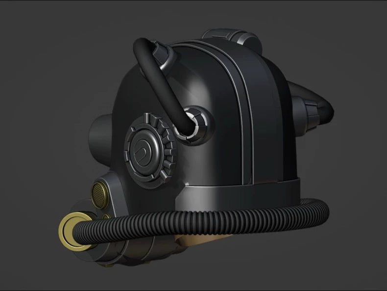 OmniForge Tech-Helm – War-Torn Industrial Augment Helmet Prop