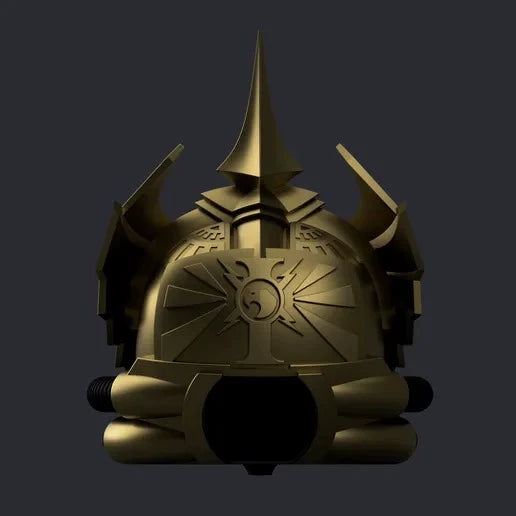 Golden Custodian Helm – Warhammer-Inspired Imperial Elite Helmet