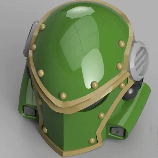 Warhammer-Inspired Green Siege-Class Helm – Heavy Armor Collectible Display Piece