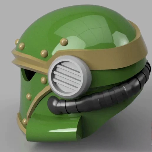 Warhammer-Inspired Green Siege-Class Helm – Heavy Armor Collectible Display Piece