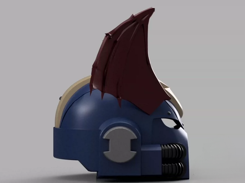 Chaos Batwing Helm – Warhammer 40K Inspired Daemonic Warrior Helmet Display Piece