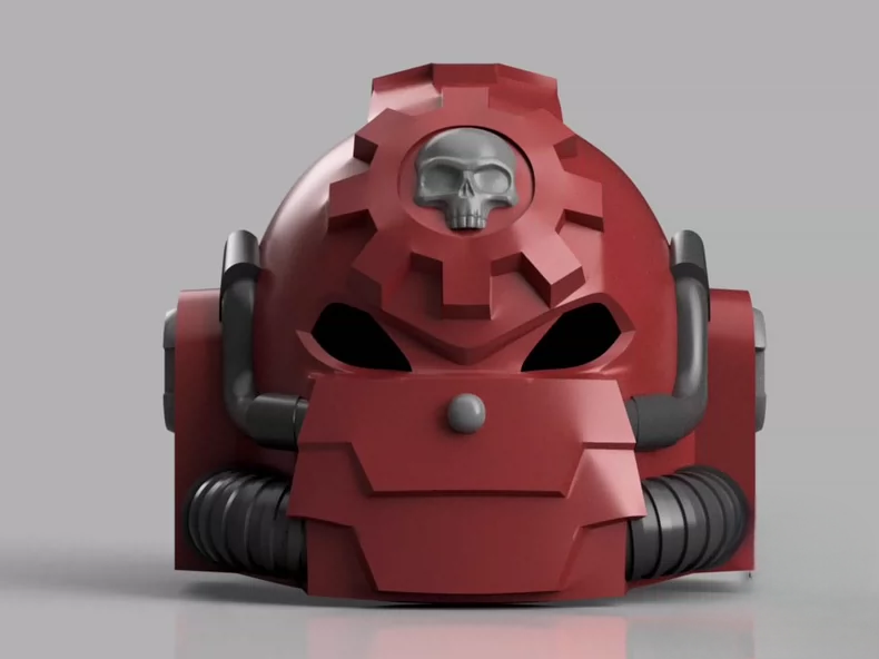 Red Forge Helm – Techmarine Mechanic-Inspired Power Armor Helmet (Warhammer 40K Style)