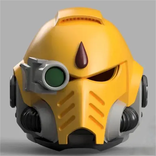 Solar Bastion Helm – Siege Specialist Yellow Tactical Helmet Inspired by Warhammer