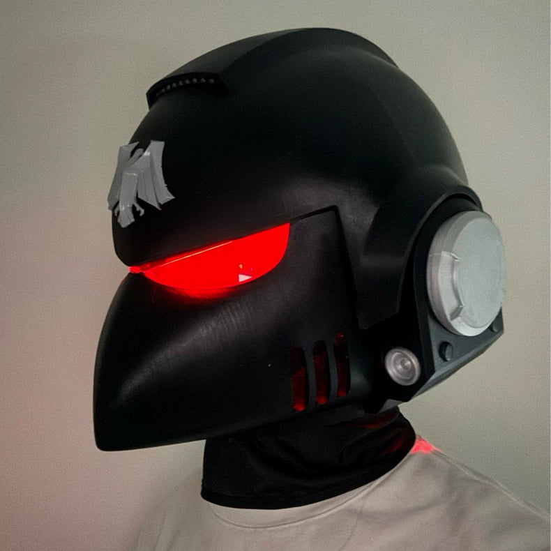Warhammer 40K Inspired Black Templar Helmet – Primaris Space Marine Cosplay Armor Prop