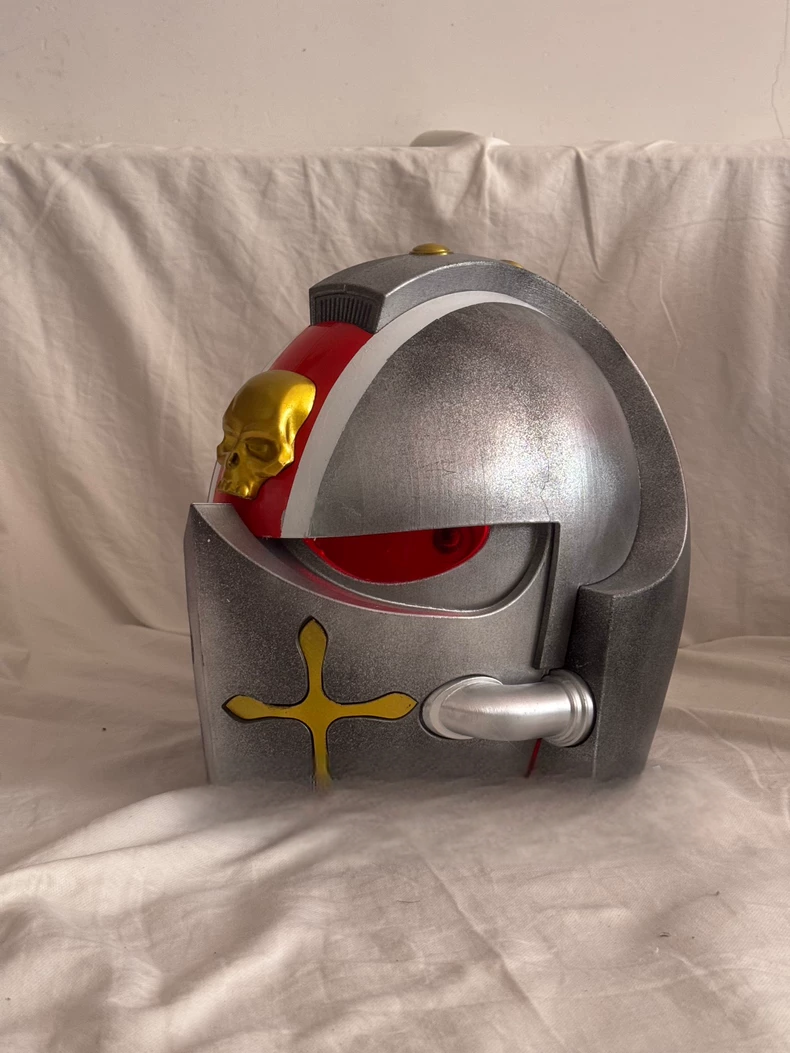 Grey Knight Purity Helm – Warhammer-Inspired Silver Battle Helmet