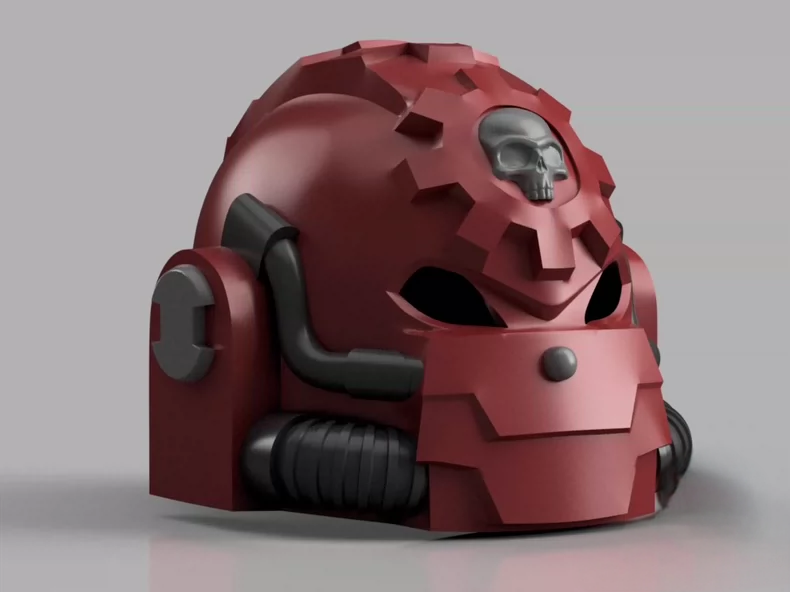 Red Forge Helm – Techmarine Mechanic-Inspired Power Armor Helmet (Warhammer 40K Style)