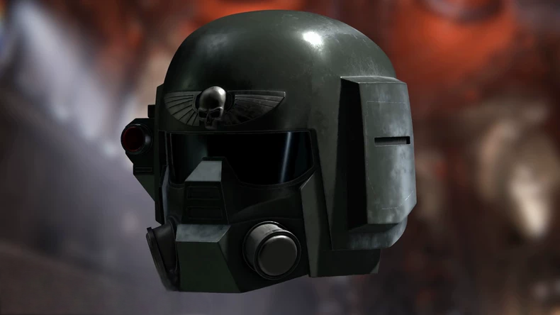 Warhammer 40K-Inspired Tactical Recon Helmet – Green Space Marine Style with Winged Skull Emblem