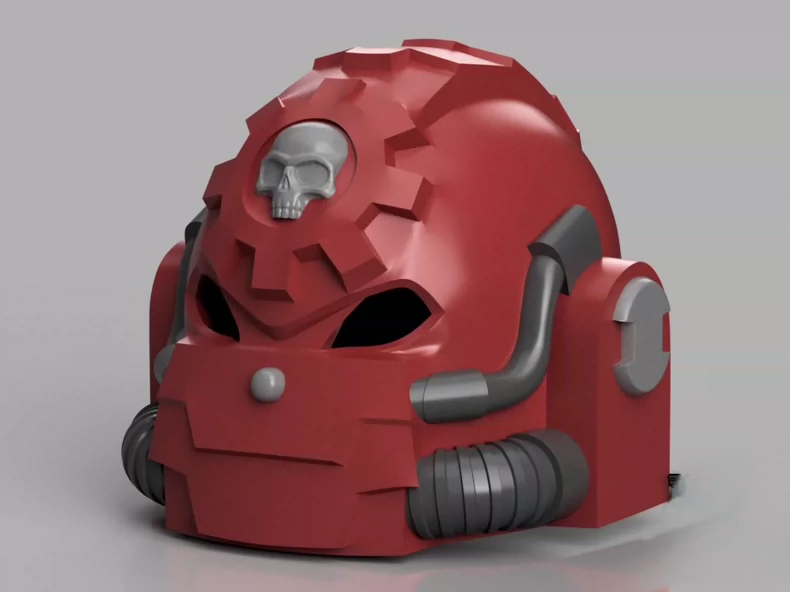 Red Forge Helm – Techmarine Mechanic-Inspired Power Armor Helmet (Warhammer 40K Style)