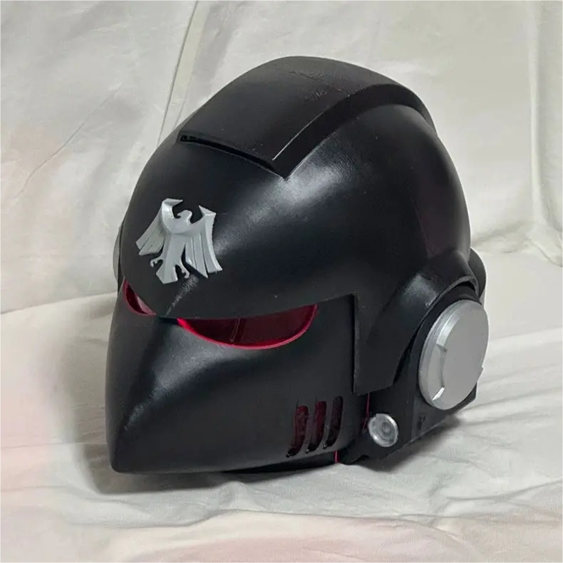 Warhammer 40K Inspired Black Templar Helmet – Primaris Space Marine Cosplay Armor Prop