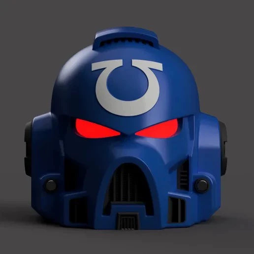 Ultra Primaris Battle Helm – Warhammer 40K Inspired Blue Tactical Helmet