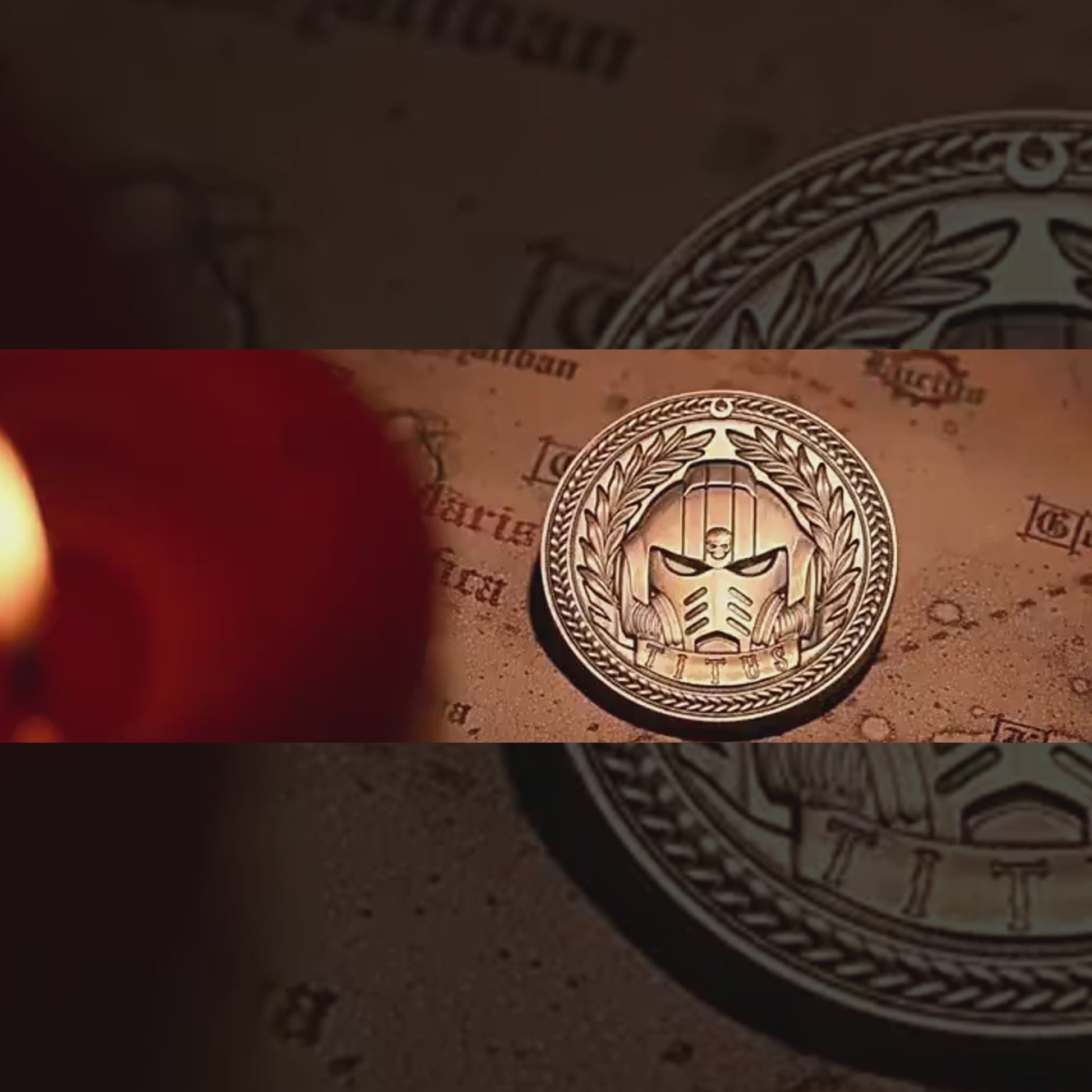 Warhammer 40K Space Marine Commemorative Coin – Captain Titus Exclusive Token, Fan-Made Collectible, Embossed Copper Medallion