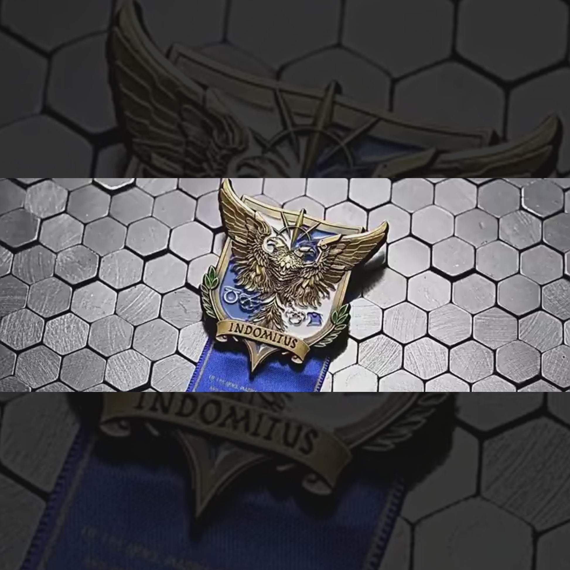 Warhammer 40K-Inspired Unyielding Crusade Honor Badge – Imperial Eagle Ribbon Pin for Loyalist Collectors & Tabletop Fans