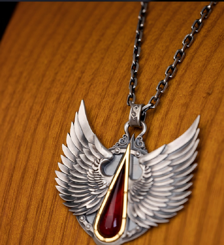 Blood Angelic Wings Pendant – A Warhammer-Inspired Relic of Grace and Sacrifice