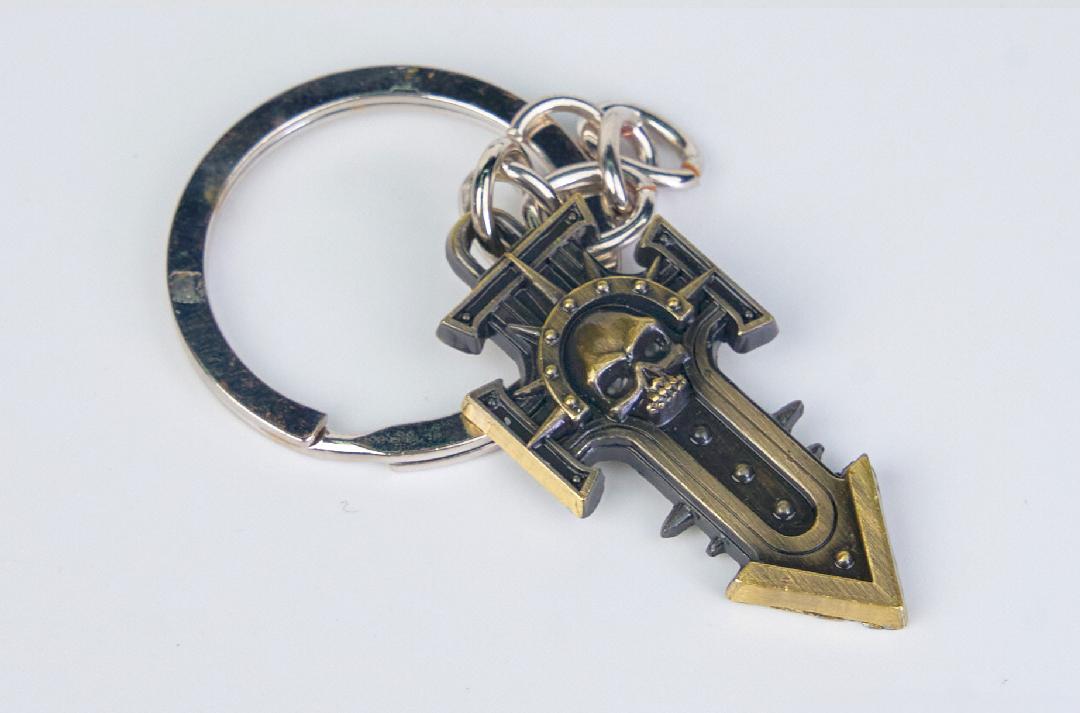 Warhammer 40K Indomitus Crusade Honour Relic – Inquisitorial Skull Cross Pendant / Keychain